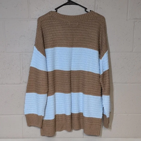 Old Navy Tunic Sweater Baby Blue Camel Tan Size XL NWT, Preppy Cozycore - Picture 6 of 8